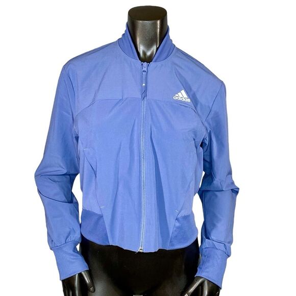Adidas NWT Aeroready Cropped Track Women's Small Orbit Violet Full Zip - Picture 1 of 8